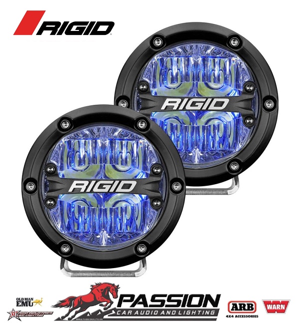 Đèn Led Rigid 360-Series 4 inch Led Off-Road Drive Beam Cặp đèn nền màu xanh lam | PassionAuto
