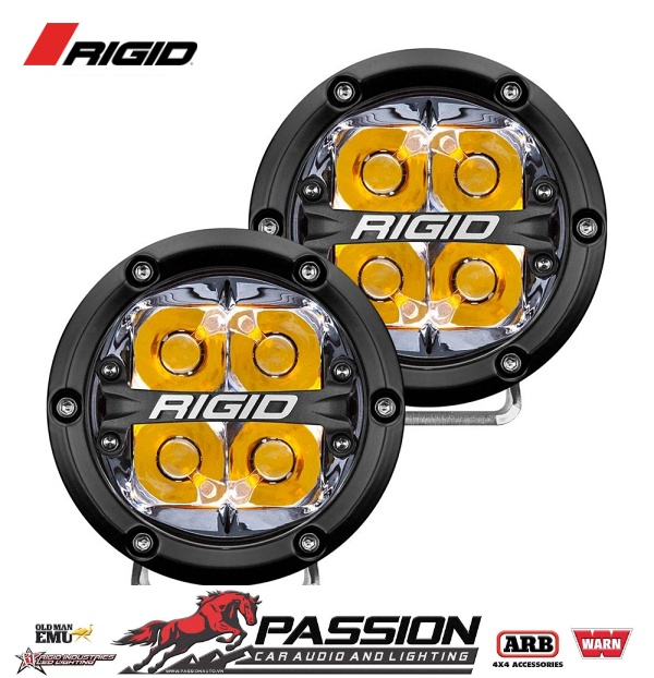 Đèn Led Rigid 360-Series 4 Inch Led Off-Road Spot Beam Amber Backlight màu vàng | PassionAuto