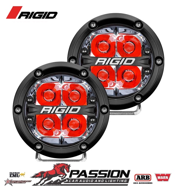 Đèn Led Rigid 360-Series 4 Inch Led Off-Road Spot Beam Red Backlight màu đỏ | PassionAuto